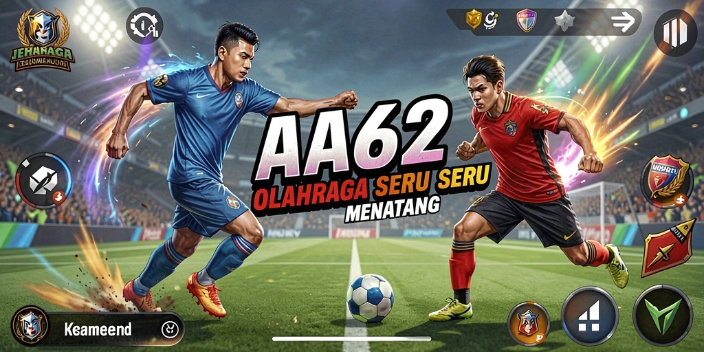 Screenshot gameplay AA62 menampilkan aksi olahraga yang mendebarkan.