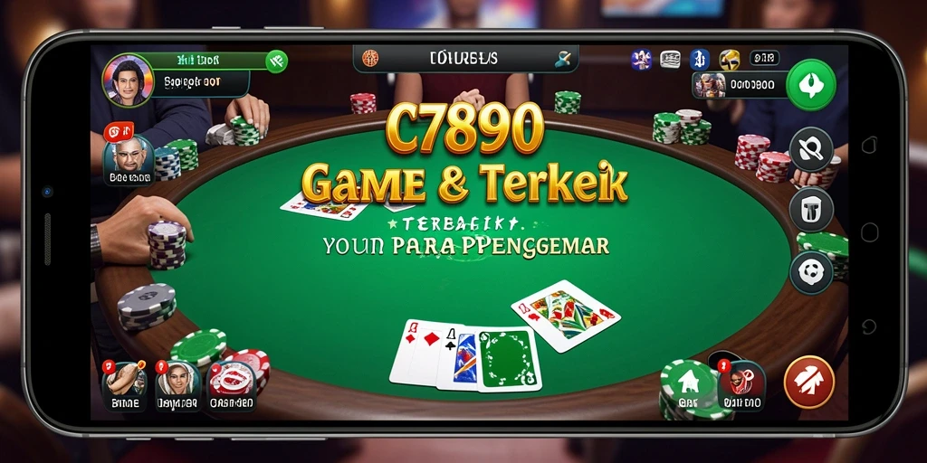 Screenshot utama C7890 menampilkan suasana seru permainan Poker.