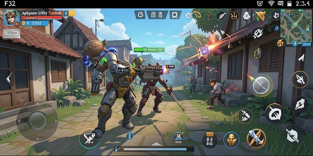 Screenshot F32 menampilkan antarmuka aplikasi Utility yang modern dan fungsional.