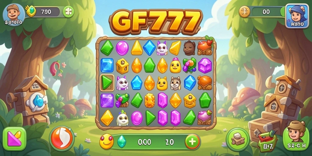 Tampilan gameplay seru dari GF777 dengan grafis colorful.