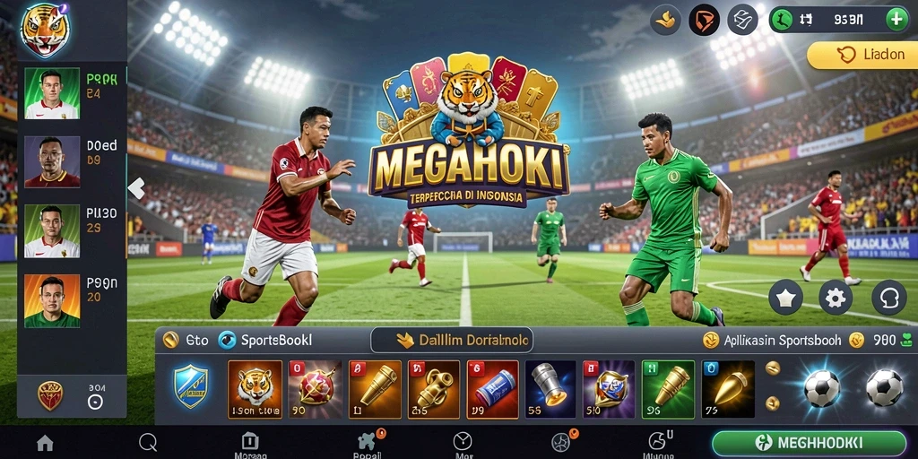 Tangkapan layar utama MEGAHOKI menampilkan antarmuka taruhan olahraga yang menarik.