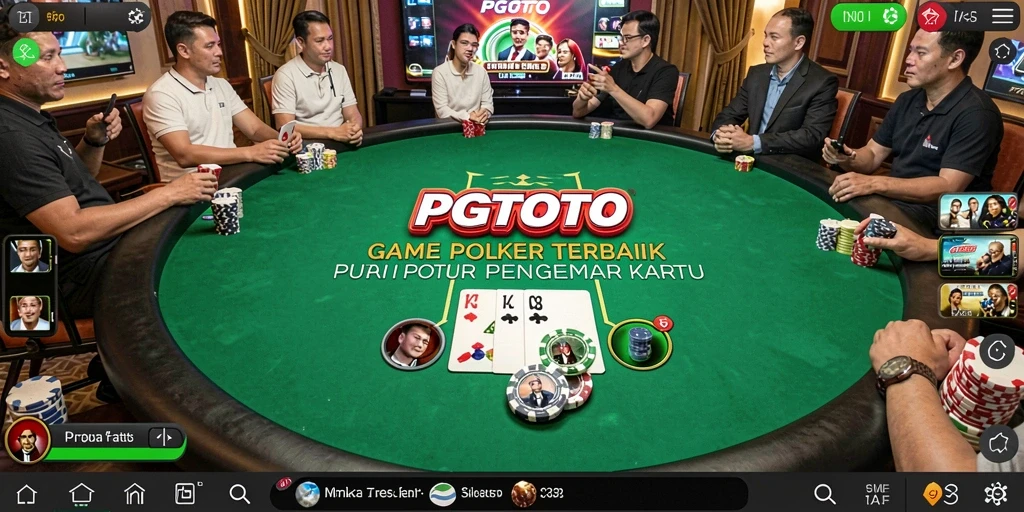Tampilan gameplay seru poker di PGTOTO dengan fitur interaktif.