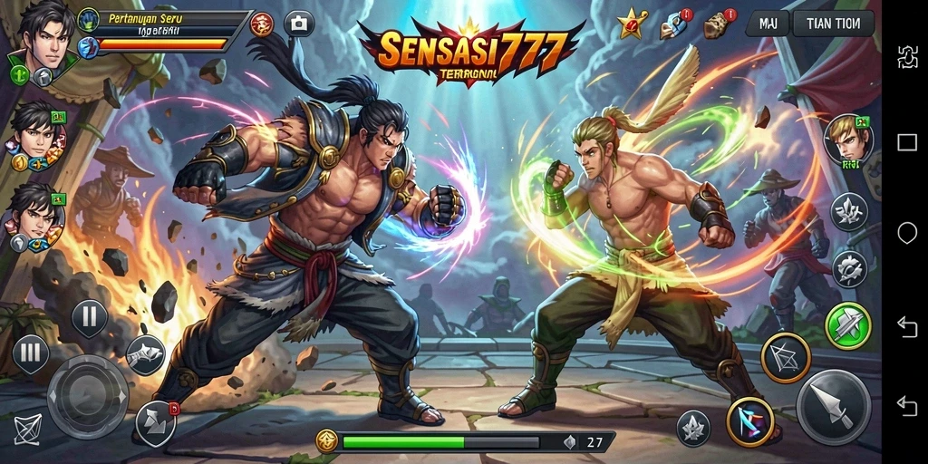 Screenshot gameplay SENSASI777 yang menampilkan aksi pertarungan yang mendebarkan.