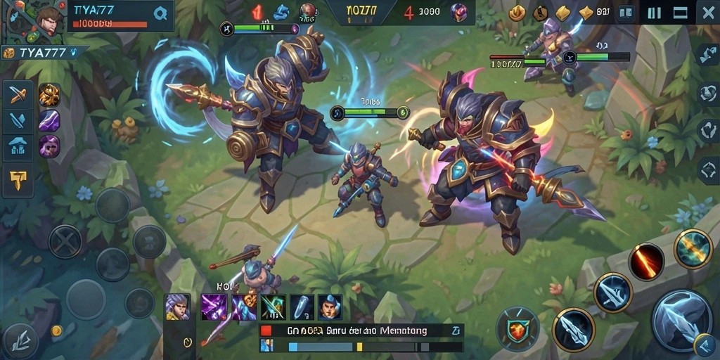 Tampilan gameplay seru dalam pertarungan MOBA di TYA777.