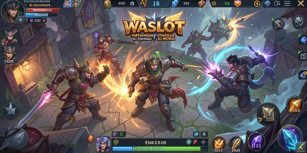 Tangkapan layar dari pertandingan seru di WASLOT dengan aksi MOBA.